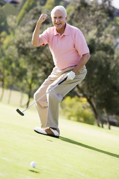 Hombre jugando un juego de golf —  Fotos de Stock