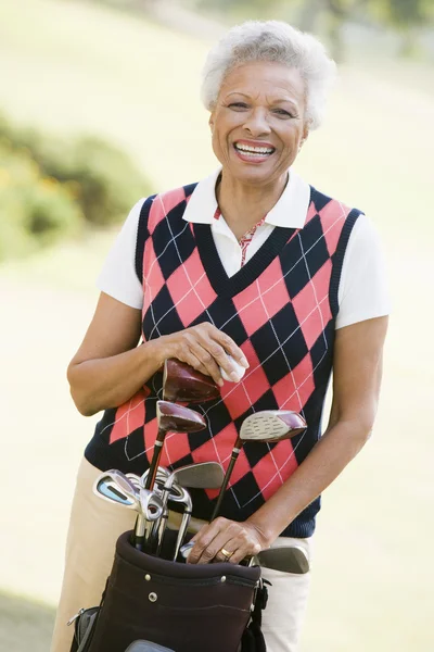 Retrato Una Golfista Femenina — Foto de Stock