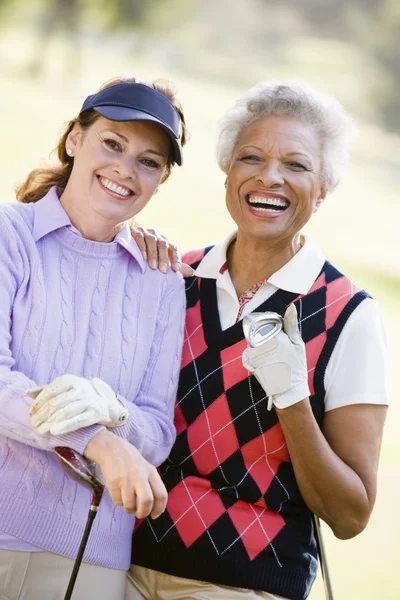 Portrait Of Two Female Golfers — Stock Photo, Image