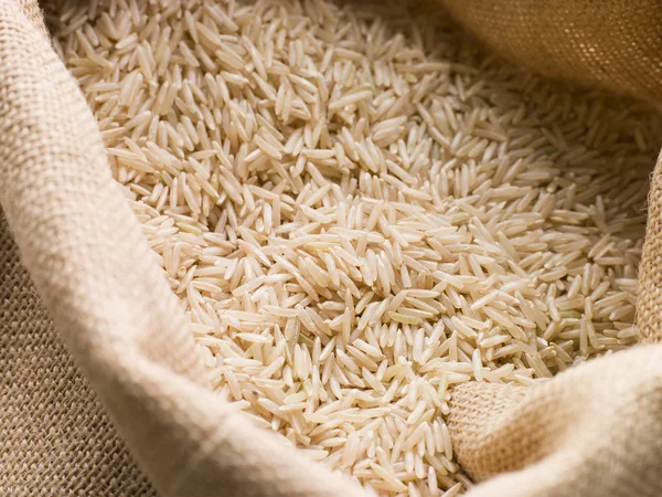 Rýže Basmati v pytli — Stock fotografie