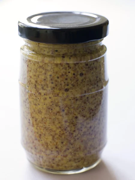 Jar Seed Mustard — Stock Photo, Image