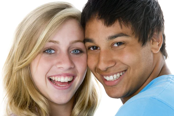Primer plano retrato de pareja adolescente , —  Fotos de Stock