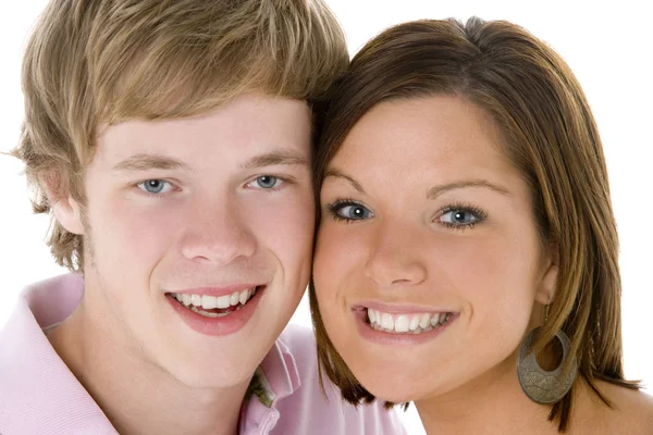 Close-up retrato de casal adolescente , — Fotografia de Stock