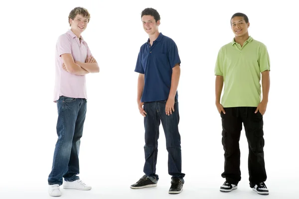 Full Length Portrait Teenage Boys — Stock Photo, Image