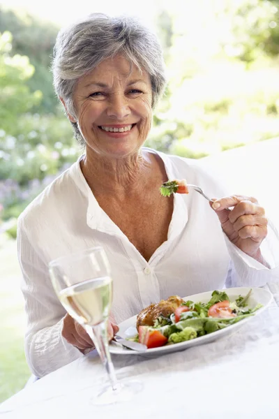 Starszy Kobieta Fresco Obiad — Zdjęcie stockowe