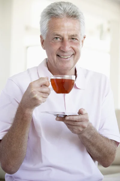 Middelbare leeftijd man drinken thee — Stockfoto