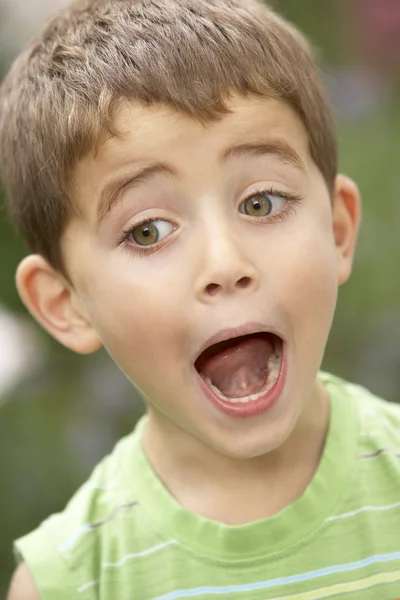 Portrait Of Young Boy Looking Surprised — Stock Photo, Image