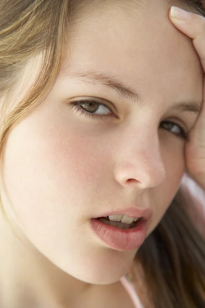 Portrét Dospívající Dívky Které Hledají Frustrovaný — Stock fotografie