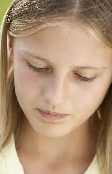 Çocuk Portreler Endişeli Kız Korkmuş Mutsuz Sinirli Endişeli — Stok fotoğraf