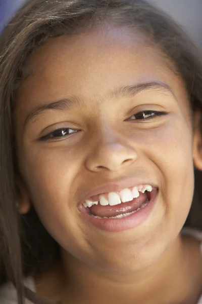 Dzieci Portrety Dziewczyna Wesoła Szczęśliwa Uśmiechnięte Szczęście Dzieci — Zdjęcie stockowe