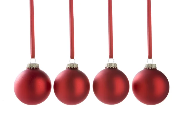 Kerstmis Xmas Decoraties Kerstballen Feestelijke Noel Vakantie Rood Kerstboom Groep — Stockfoto