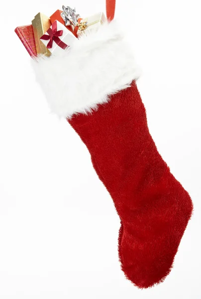 Calza di Natale con regali — Foto Stock