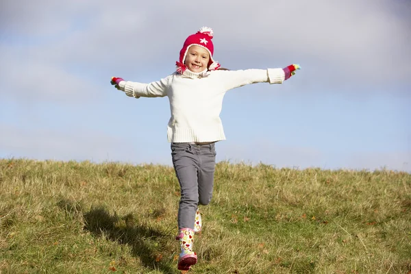 Young Girl Running Park — Stock Photo, Image