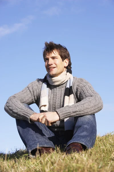 Man Sitting In Park — Stock Photo, Image