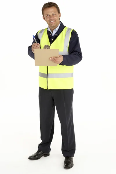 Courier Writing On A Clipboard — Stock Photo, Image