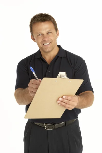 Courier Writing Clipboard — Stock Photo, Image