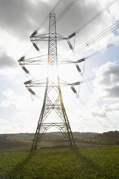 Pylons Eletricidade Uma Doca — Fotografia de Stock