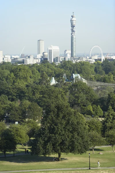 Cityscape Com Torre Roda Milênio Londres Englan — Fotografia de Stock