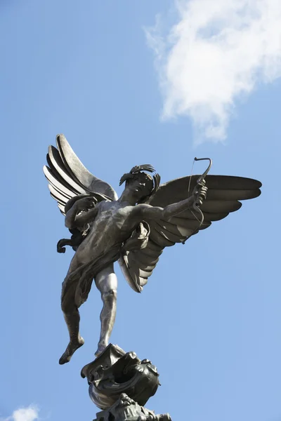 Posąg Erosa Piccadilly Circus Londyn Anglia — Zdjęcie stockowe