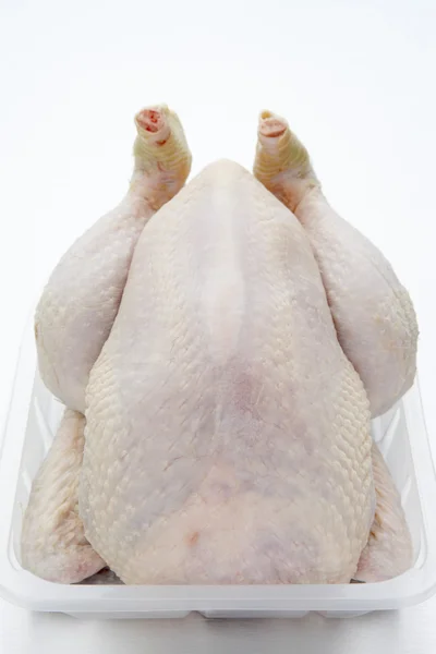 Pollo crudo en plato de cocina — Foto de Stock