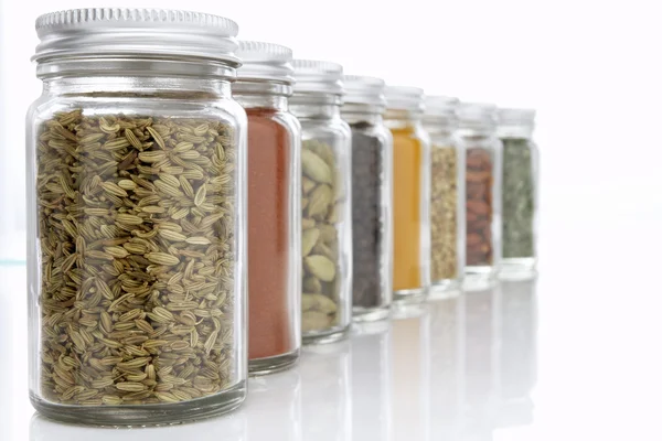 Jars Herbs Spices — Stock Photo, Image