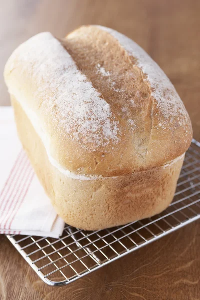 Fresh Bread Loaf Cooling Wire Rack — Stock Photo, Image