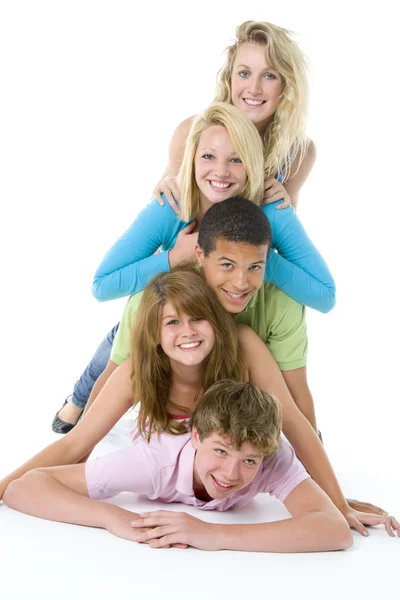 Teenagers Top One Another Stock Picture