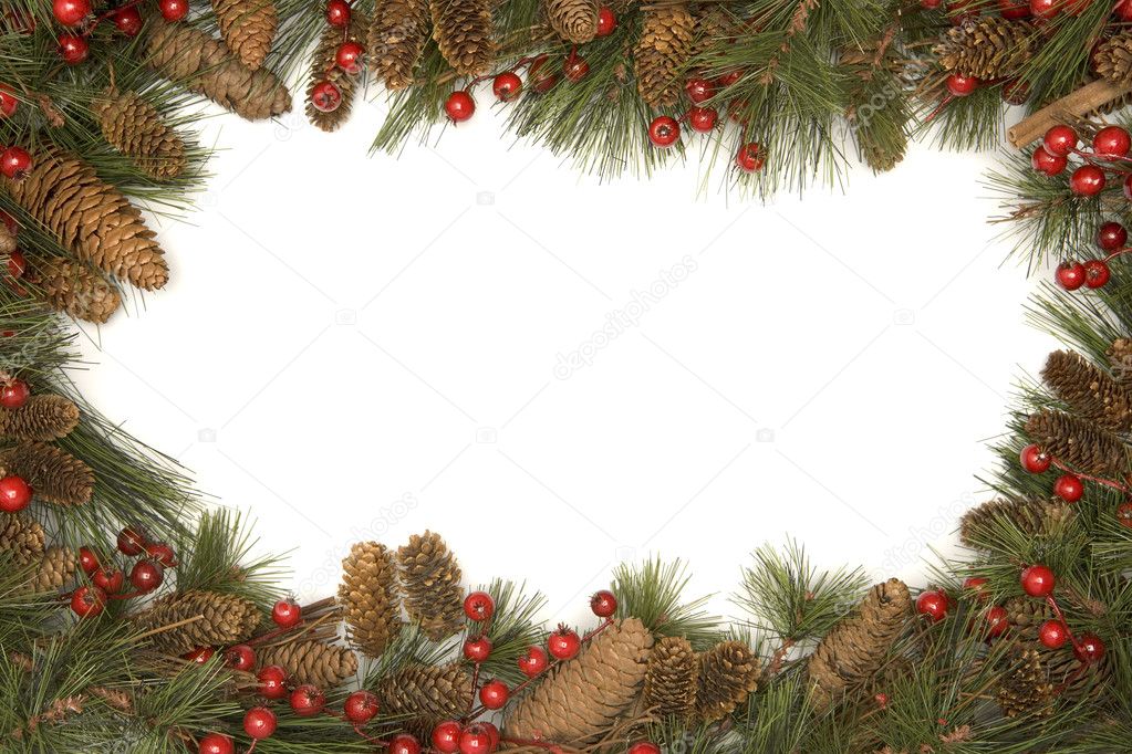 Christmas border of pine branches — Stock Photo © monkeybusiness #4788514