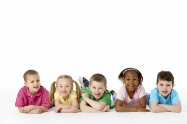 Group Of Young Children In Studio clipart