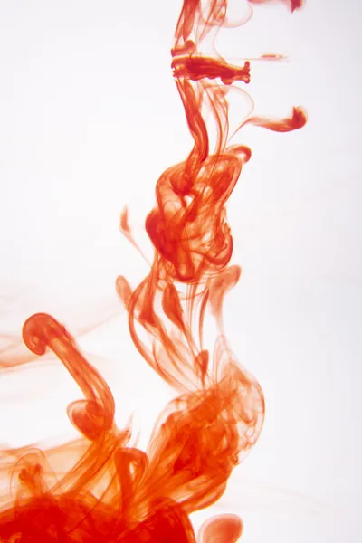 Rode Inkt Mengen Met Water — Stockfoto