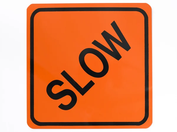 Znak drogowy powolny — Zdjęcie stockowe