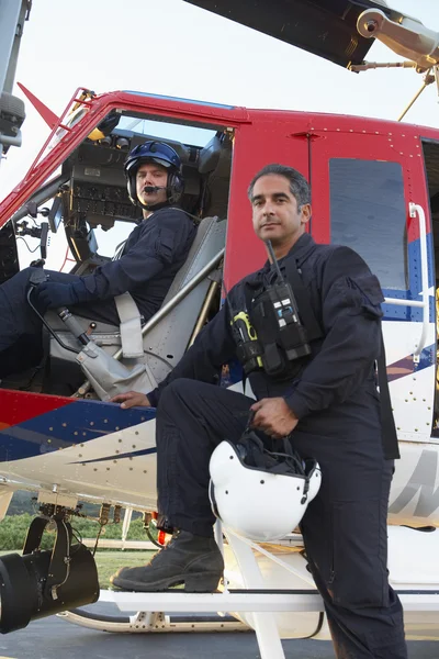 Portrait of pilot and paramedic by Medevac — Stock Photo, Image