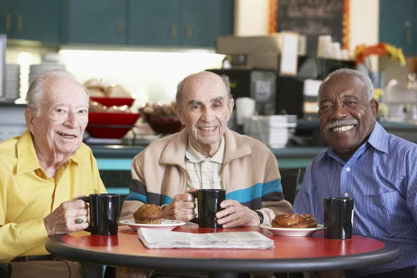 Senioren trinken gemeinsam Tee — Stockfoto