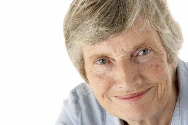Portrait Senior Woman Smiling Camera — Stock Photo, Image