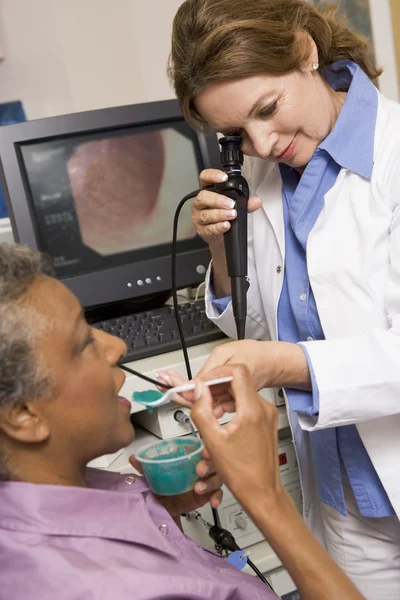 Doctor Performing Check Patient — Stock Photo, Image