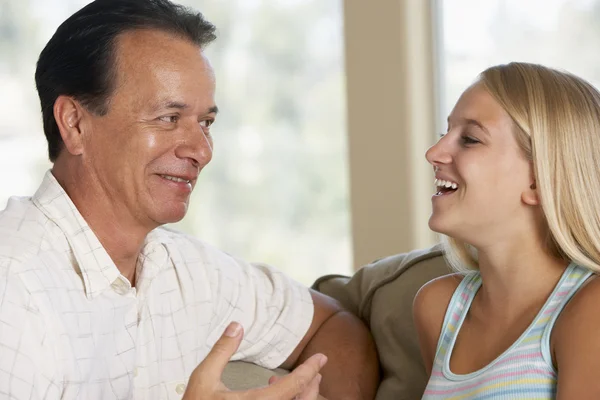 Father Daughter Together Home — Stock Photo, Image