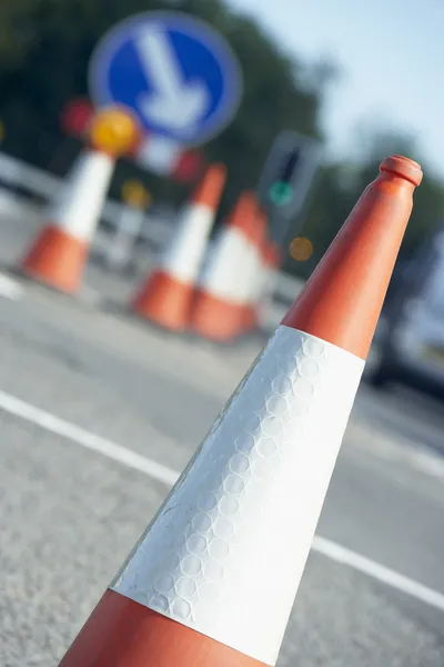 Traffic Signs Indicating Road Works — Stock Photo, Image