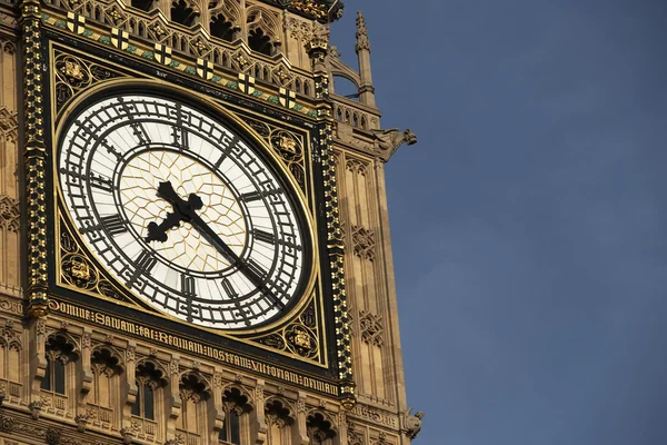 Relógio Intricado Cara de Big Ben, Londres, Inglaterra — Fotografia de Stock