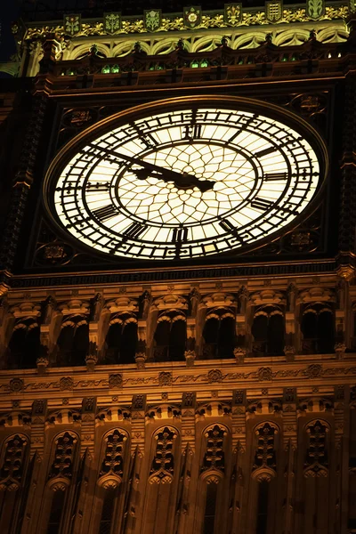 Μπιγκ Μπεν Φωτίζεται Νύχτα Λονδίνο Αγγλία — Φωτογραφία Αρχείου