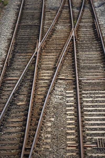 Skrzyżowania torów kolejowych — Zdjęcie stockowe