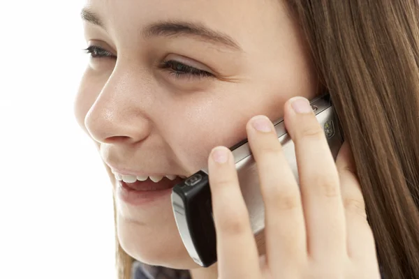 Menina Conversando Telefone Móvel — Fotografia de Stock