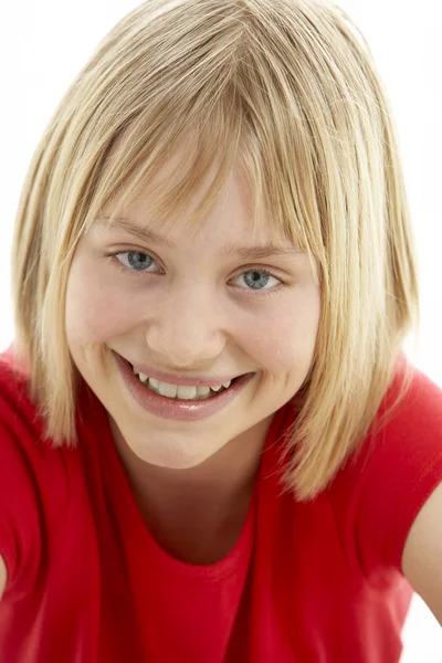 Portret Van Een Lachend Jong Meisje — Stockfoto