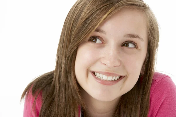 Estudio Retrato Sonrisa Adolescente Chica — Foto de Stock