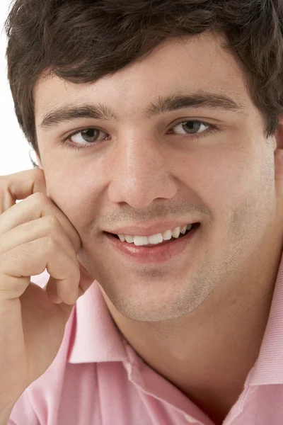 Studio Portrait Smiling Teenage Boy — Stock Photo, Image