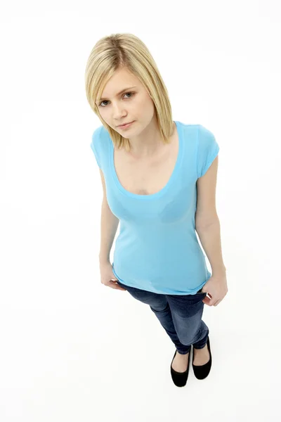 Young Girl Standing In Studio — Stock Photo, Image