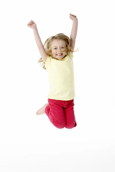 空気で跳躍若い女の子 — ストック写真