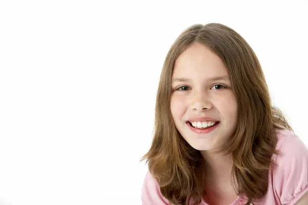 Portret van een lachend jong meisje — Stockfoto