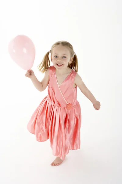 Young Girl Holding Party Balloon — Stock Photo, Image