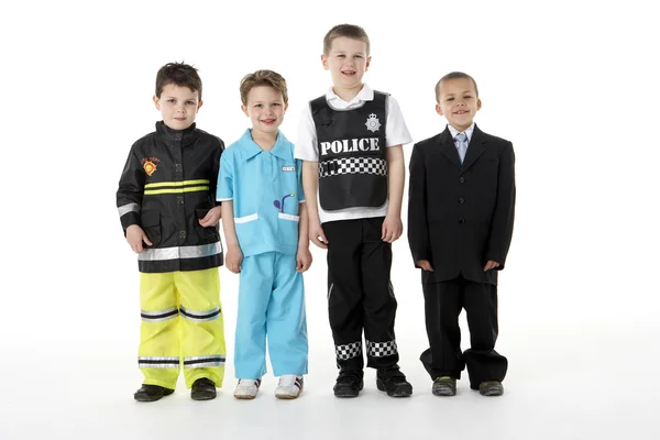 Kleine Kinder verkleiden sich als Berufe — Stockfoto