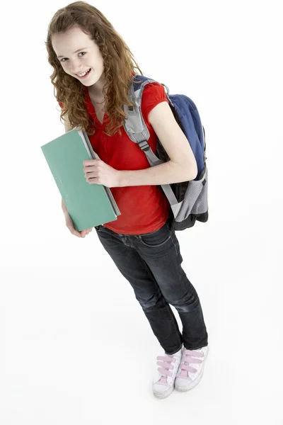 Junge Studentin Mit Rucksack — Stockfoto